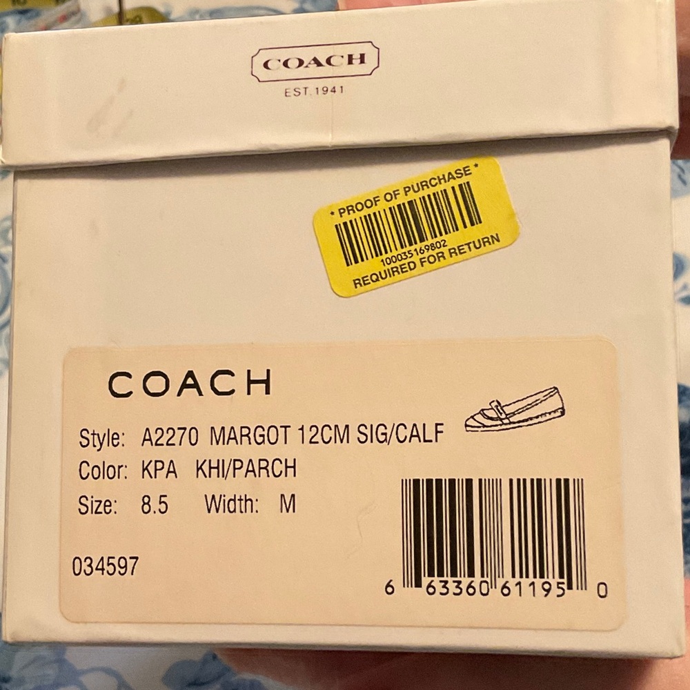 Coach Tan and White Patterned Mary Jane Flats - Picture 2 of 3